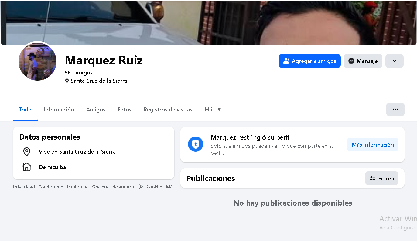Perfil falso de Marquez Ruiz